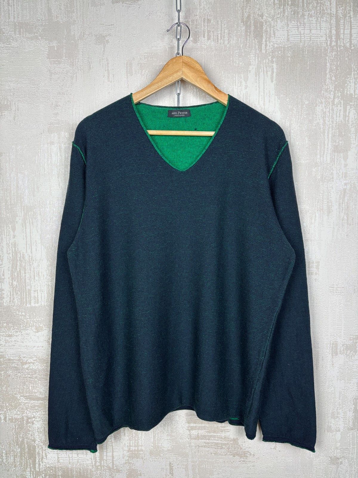 Other Phil Petter V-neck Sweater Wool Blend Size US L / EU 52-54 / 3 - 3 Thumbnail