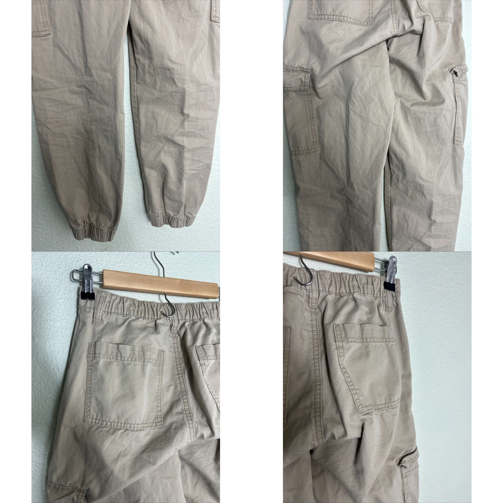 Aeropostale Aeropostale Womens XS Cargo Pants Elastic Waist Cotton Beige 25x29 Size 26" / US 2 / IT 38 - 8 Thumbnail