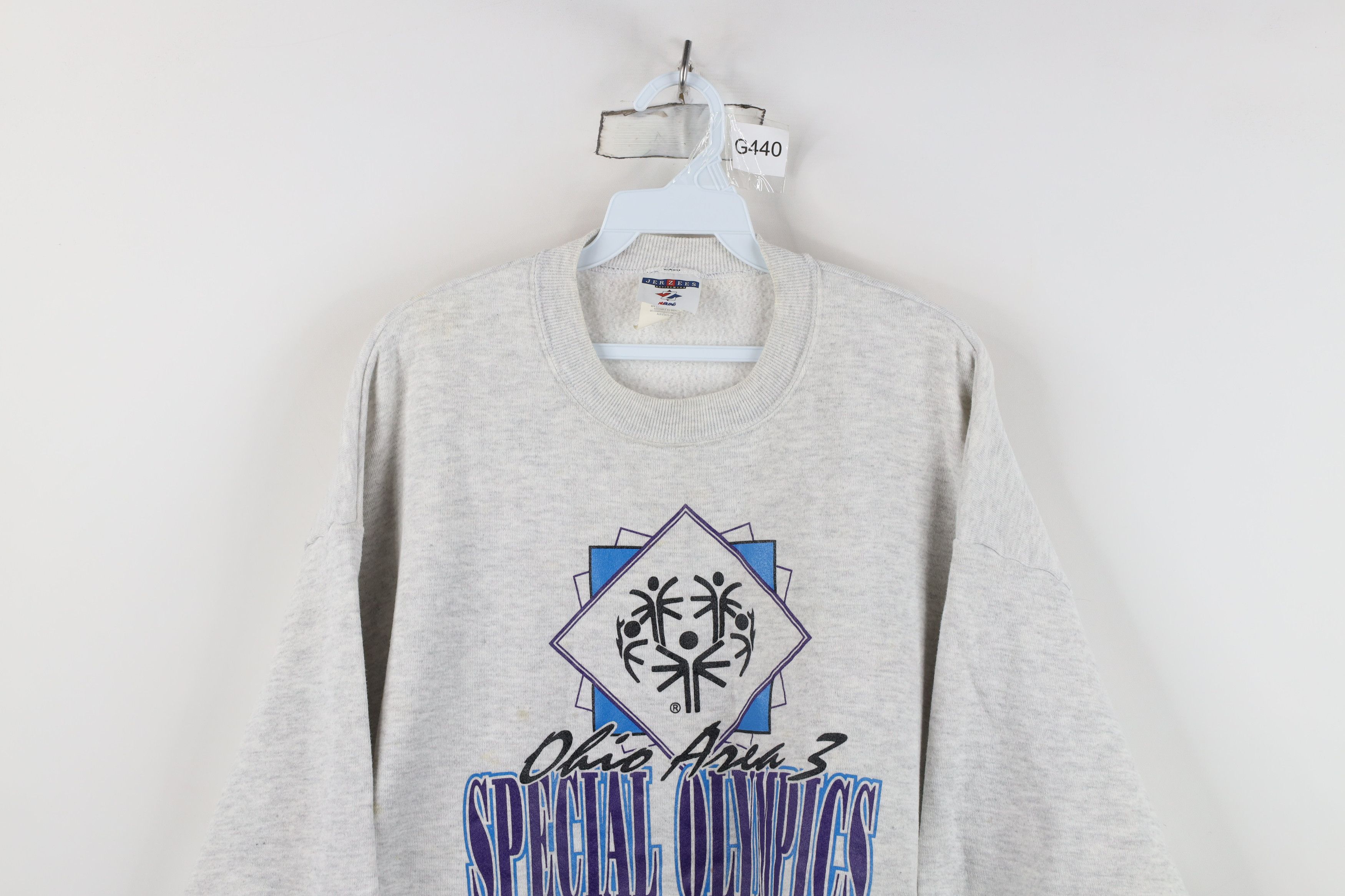 Vintage Vintage 90s Spell Out Ohio Special Olympics Sweatshirt Gray Size US XL / EU 56 / 4 - 2 Thumbnail