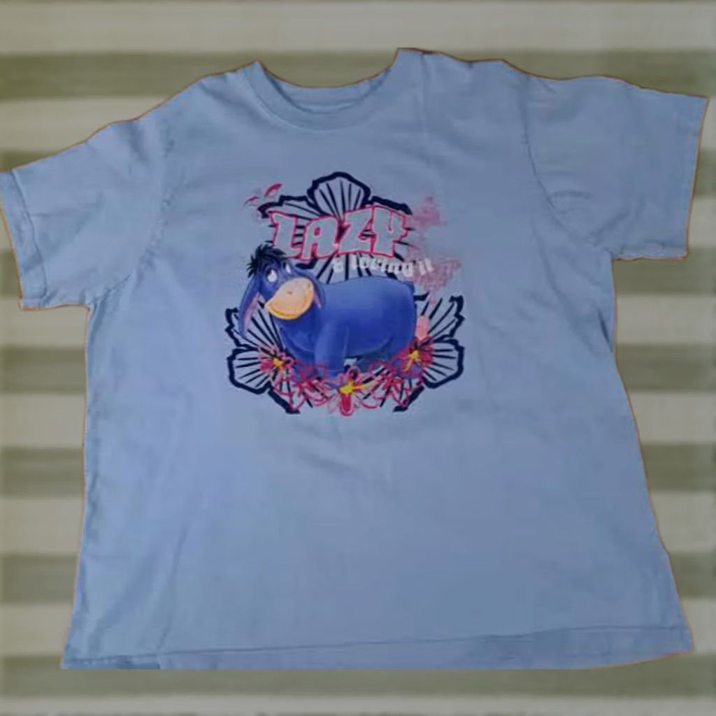 Disney VINTAGE Disney Eeyore Front&Back Print XL Shirt Womens Light blue 100% Cotton Pullover Love Sweatshirt Disney Store Animated Size XL / US 12-14 / IT 48-50 - 1 Thumbnail