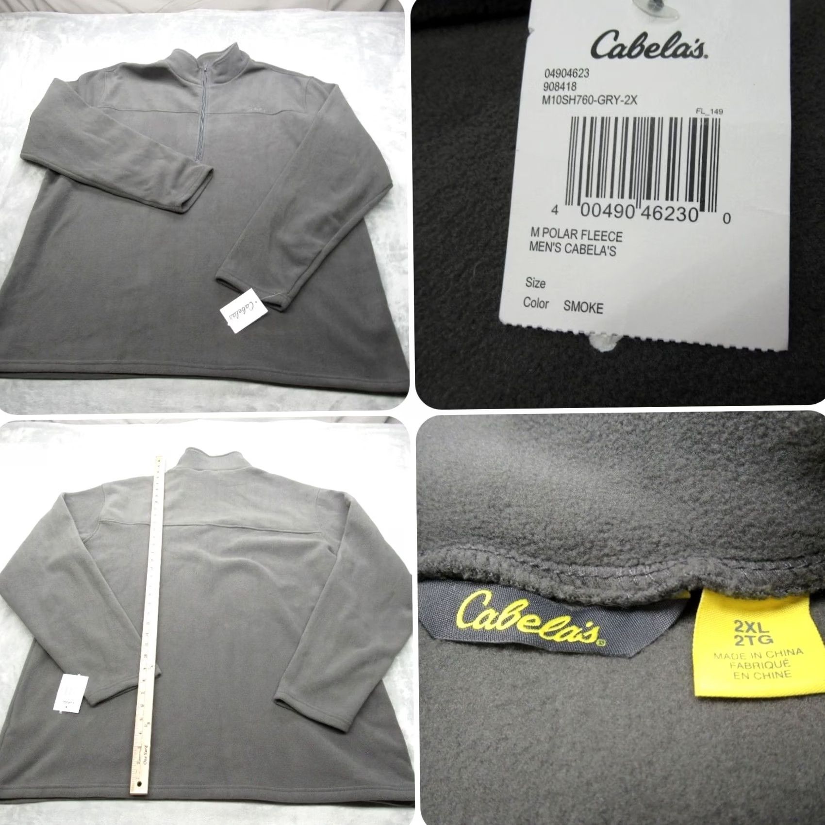 Vintage Cabelas Polar Fleece Sweatshirt 1/4 Zip Mens 2XL Tall Gray Thermal NEW Size US XXL / EU 58 / 5 - 2 Thumbnail