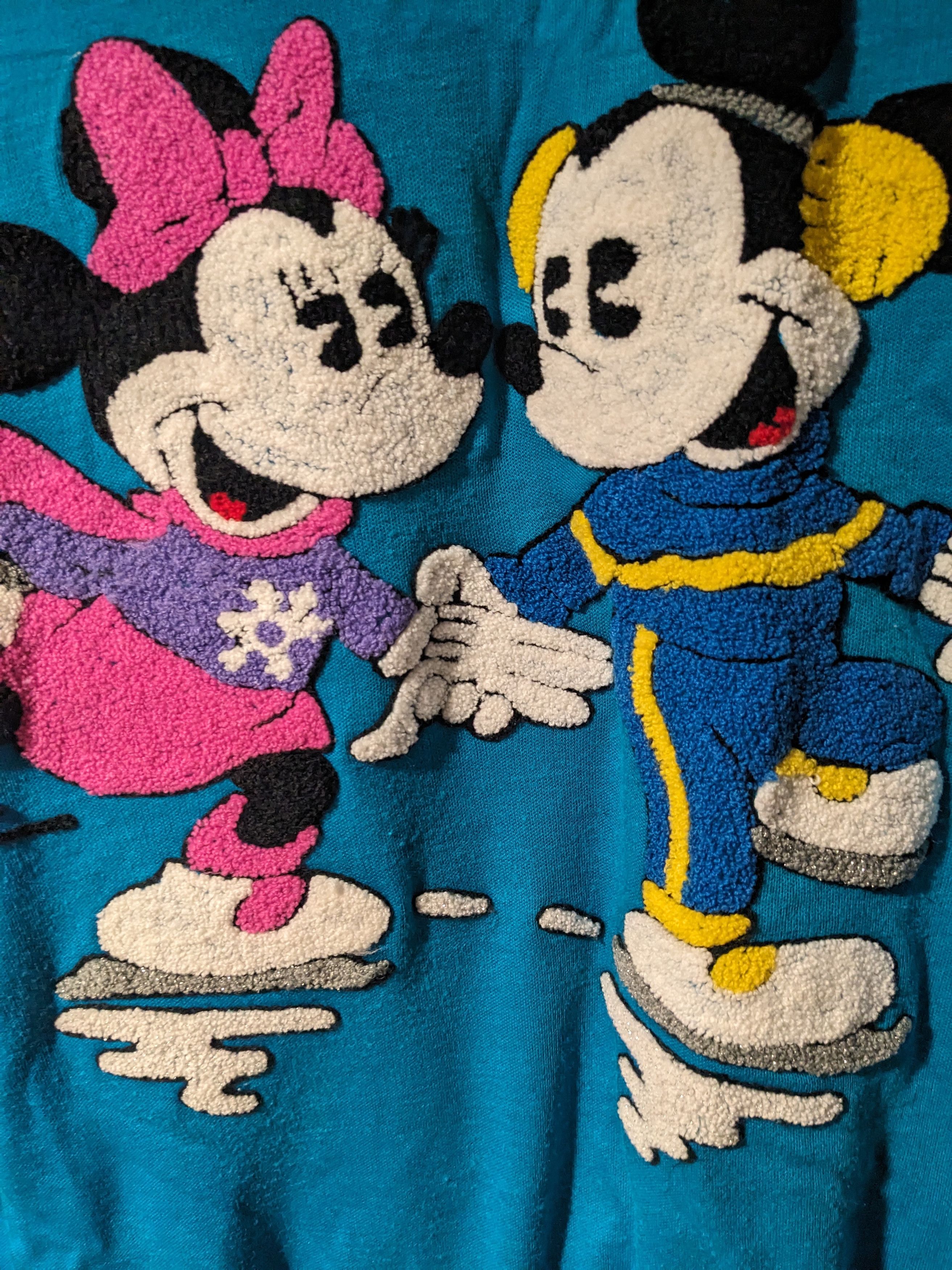 Disney × Vintage Vintage 80s Disney Mickey Minnie Lightweight Sweatshirt Size L / US 10 / IT 46 - 2 Thumbnail