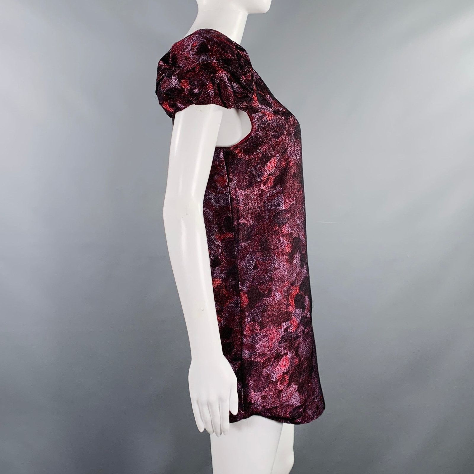 Burberry Prorsum Size M Burgundy Purple Polyester Sheath Cocktail Dress Size M / US 6-8 / IT 42-44 - 3 Thumbnail