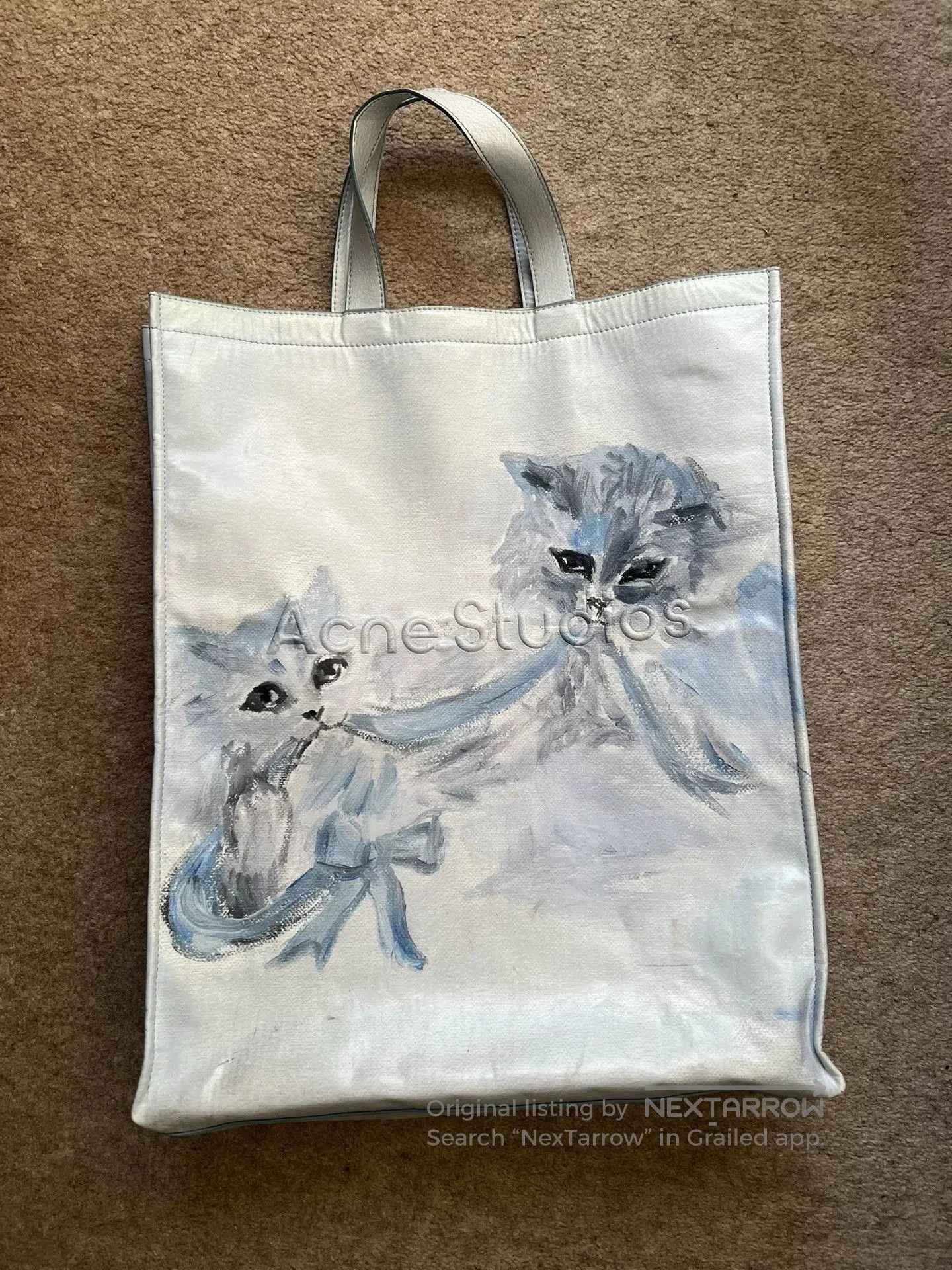 Acne Studios Acne Studios Cat Print Leather Handbag. Size ONE SIZE - 1 Thumbnail