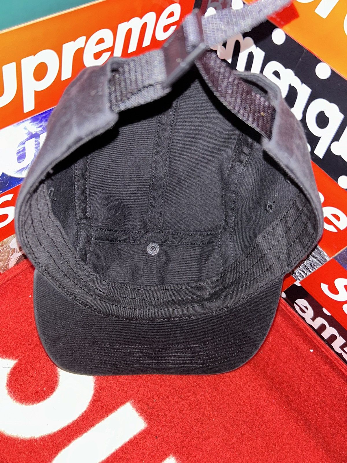 Supreme Supreme Snap Button Pocket Camp Cap Black FW18 Size ONE SIZE - 6 Thumbnail
