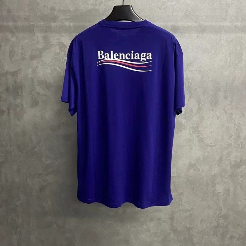 Balenciaga Balenciaga Blue Cola Printed Pattern Logo Short Sleeve Size US M / EU 48-50 / 2 - 2 Thumbnail