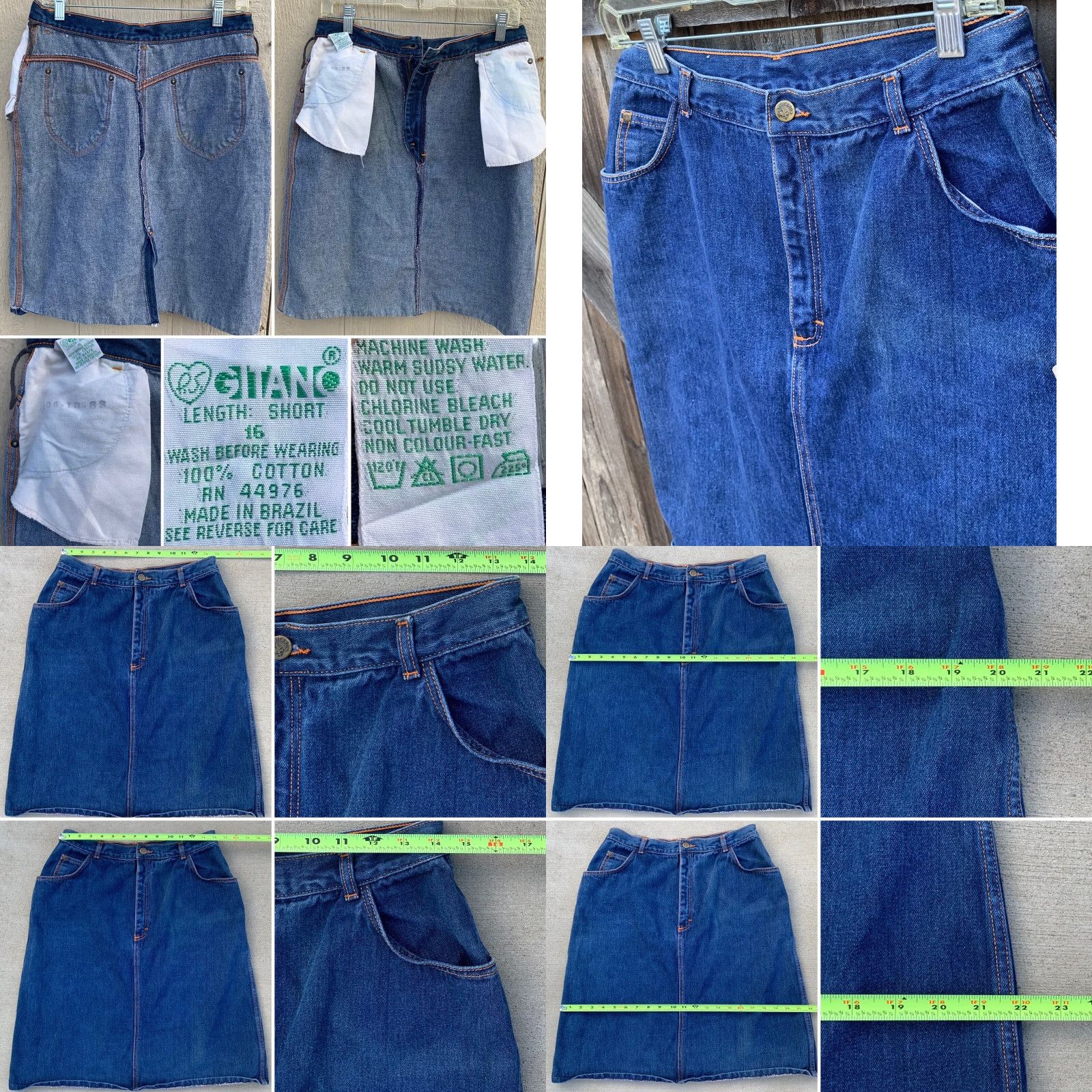 Vintage VINTAGE Gitano PS Jeans Skirt High Waist Denim 1980s 80s Size 18 30” Waist Blue Hip Hippy Casual Mens Womens Girls Size 40" / US 18 - 8 Thumbnail