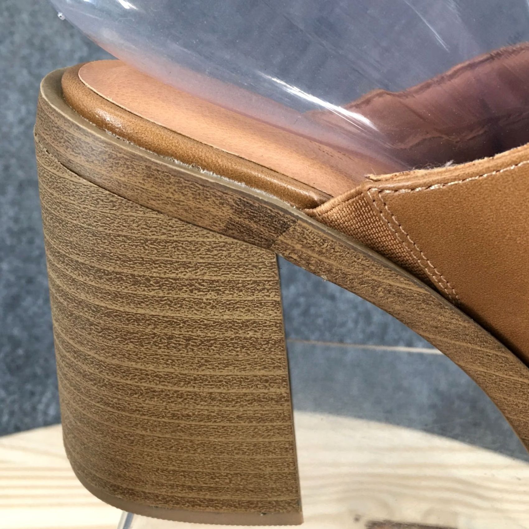 Vintage Universal Thread Sandals Womens 6.5M Platform Mule Brown Leather Slip On Block Heel Womens Shoes Casual Strapless? Size US 7 / IT 37 - 4 Thumbnail