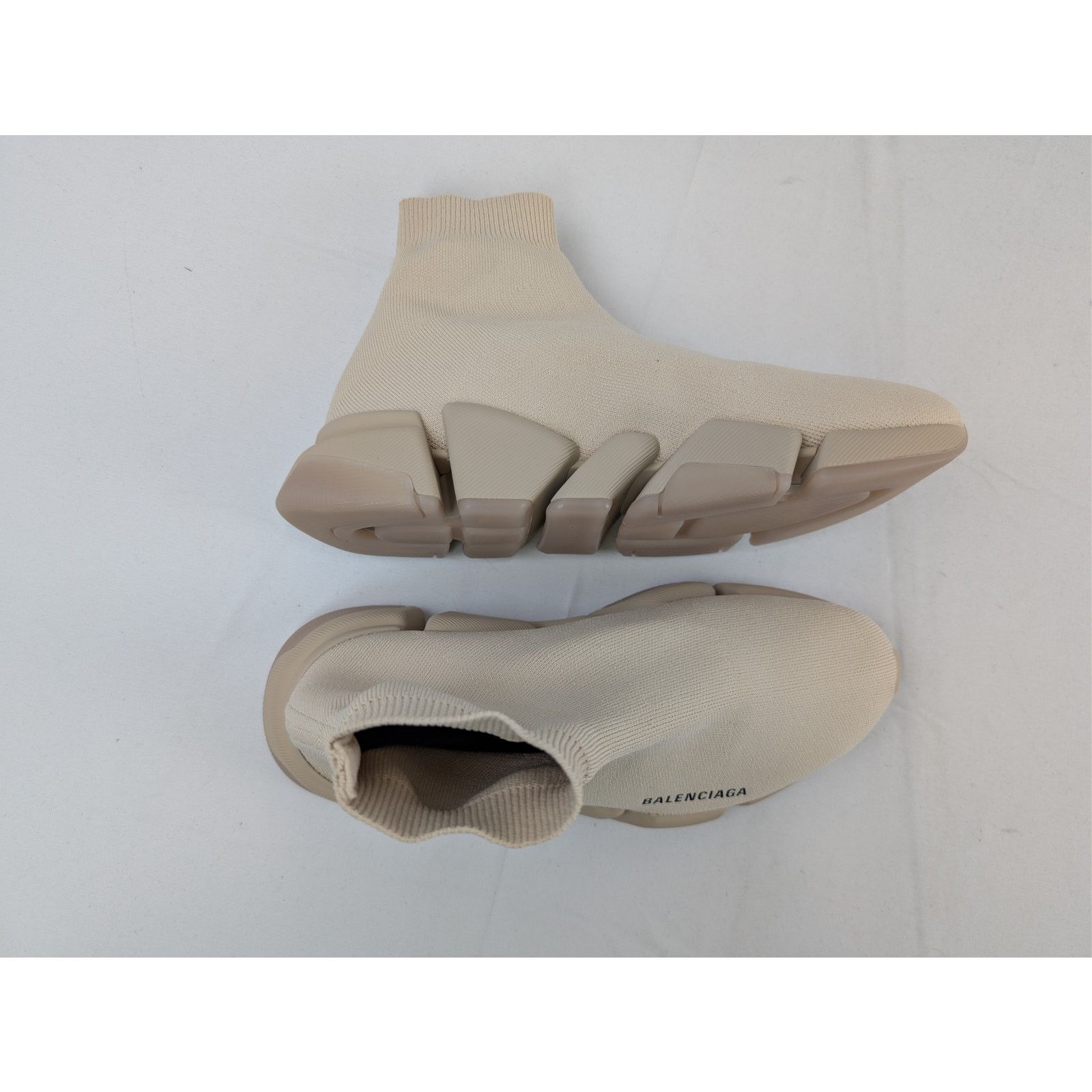 Balenciaga o1rshd1 Speed 2.0 Re Cycled Sneakers in Sand Beige Size US 7 / EU 40 - 2 Thumbnail