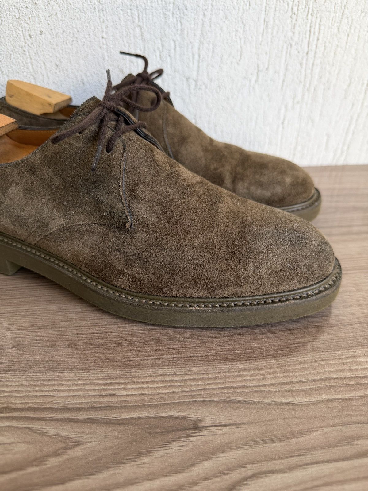 John Lobb 7.5EE Olive suede haloon derby Size US 8.5 / EU 41-42 - 4 Thumbnail