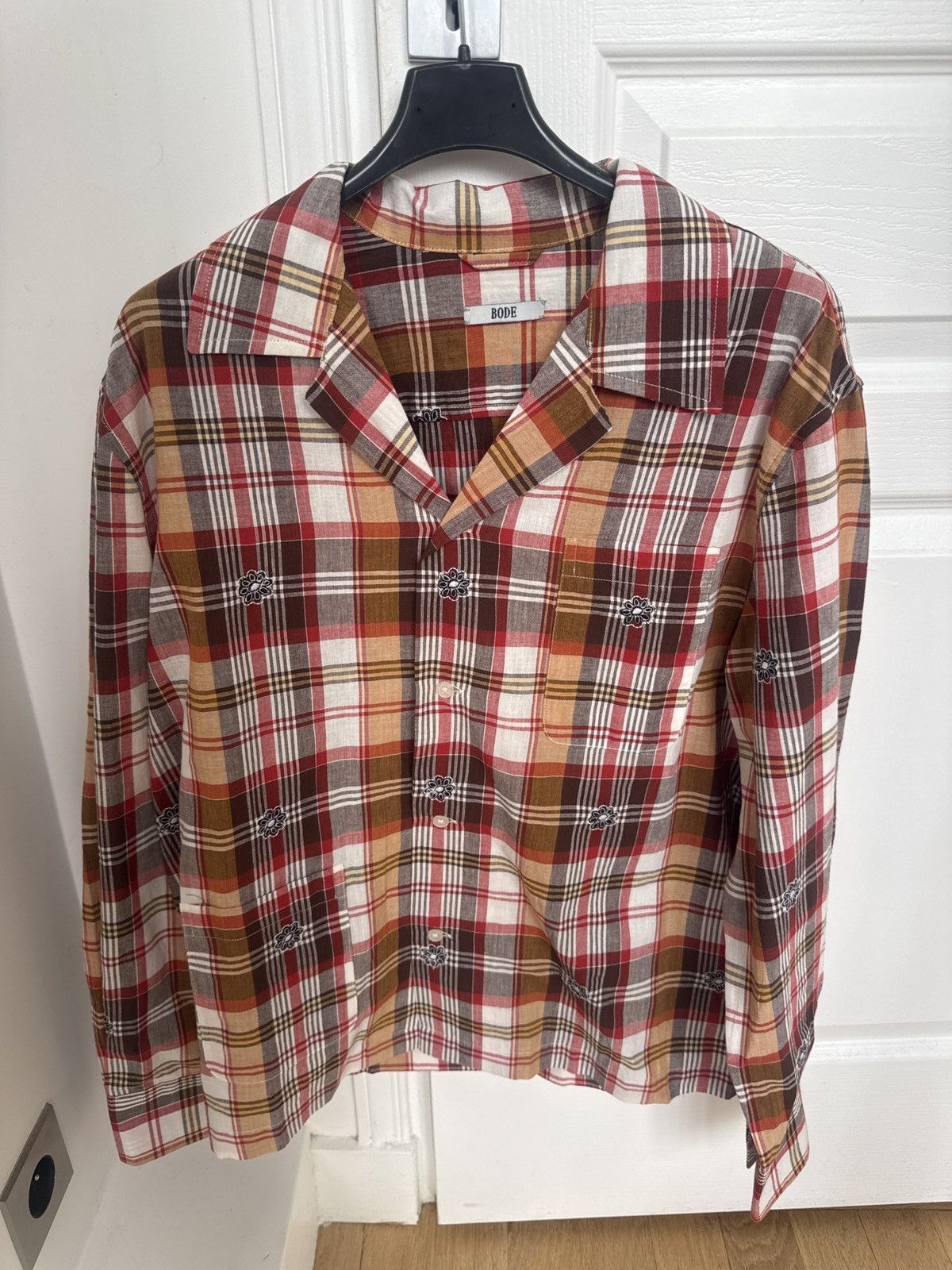 Bode Bode hand embroidered checked shirt size s/m Size US S / EU 44-46 / 1 - 4 Thumbnail