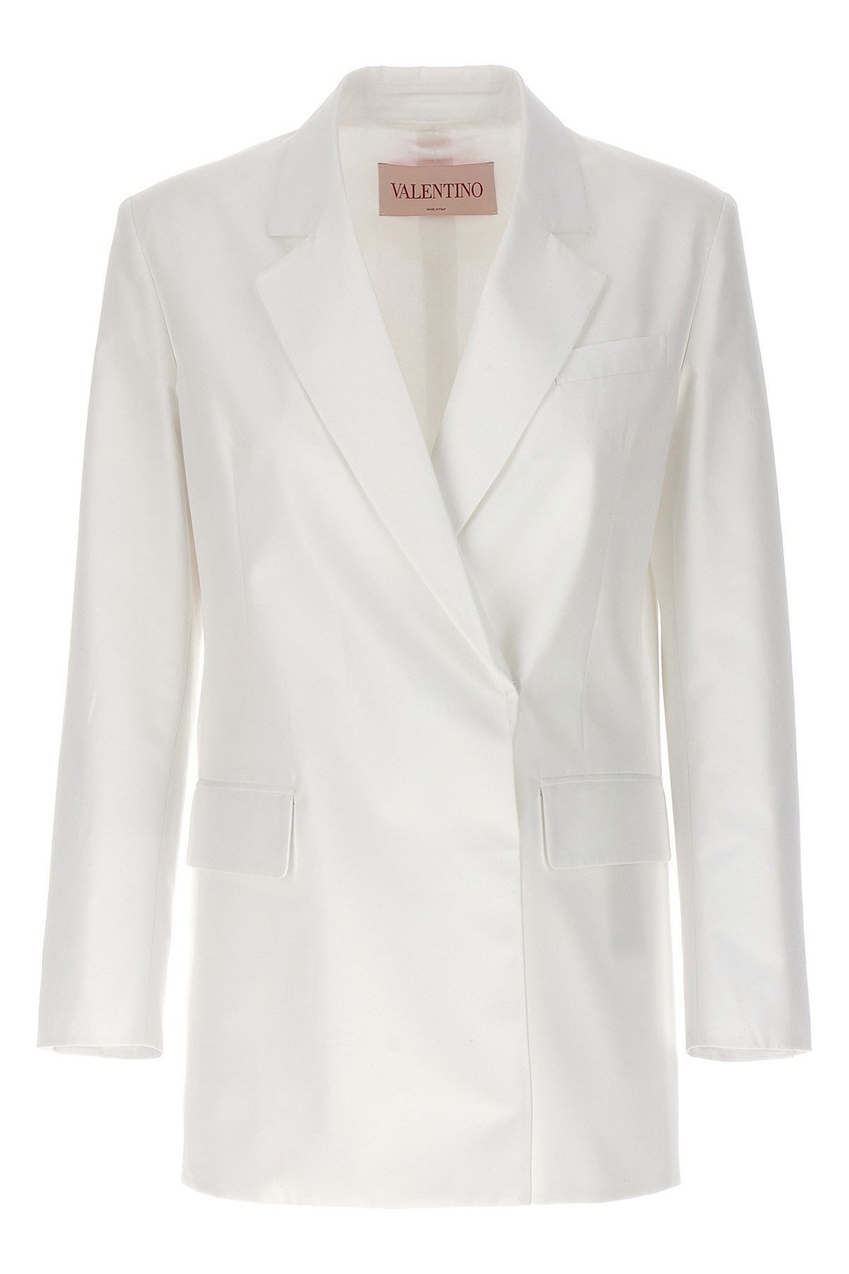 image of Valentino Garavani Valentino Double-Breasted Blazer in White, Women's (Size Small)