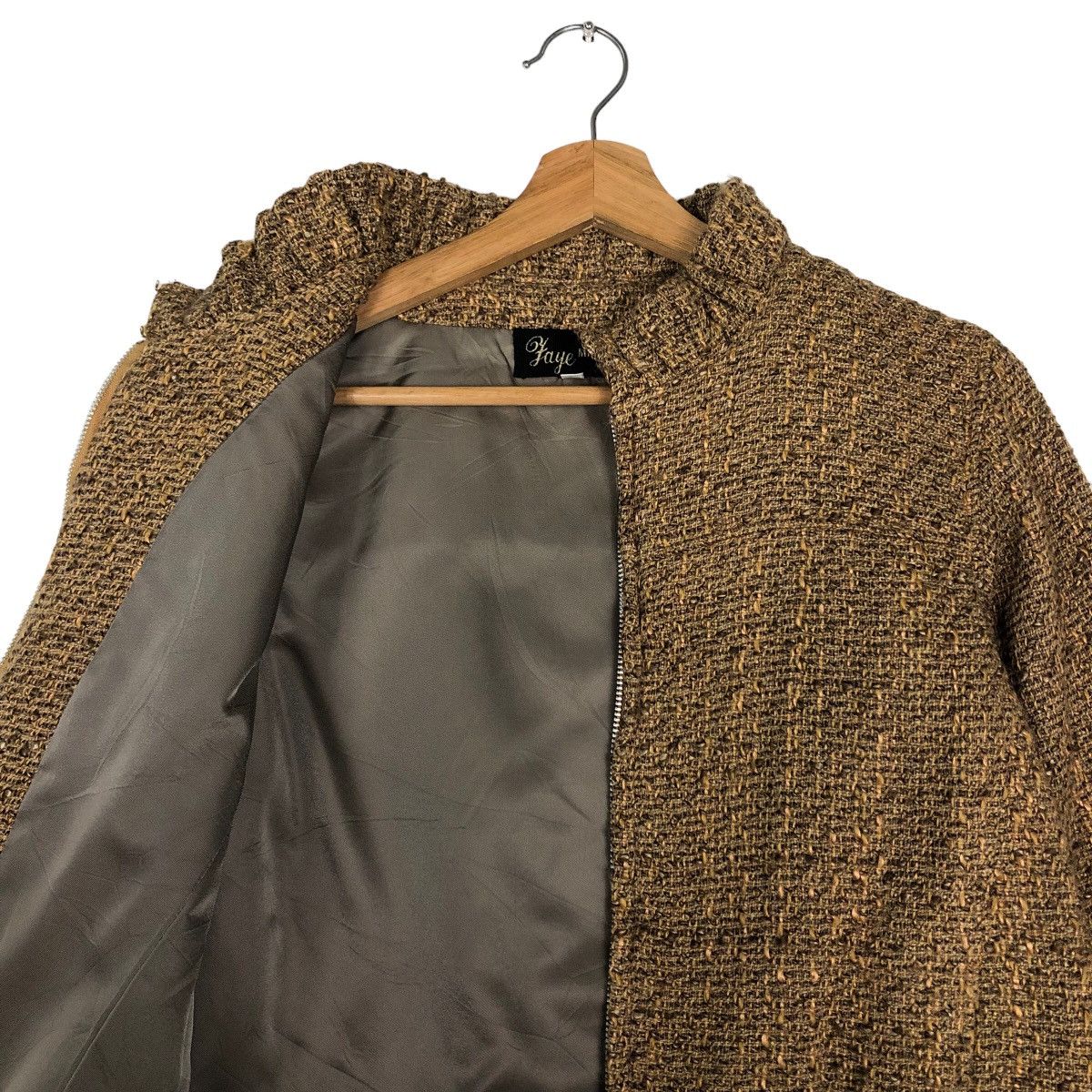 Japanese Brand 🔥Vtg Herringbone Wool Bomber Jacket Faye Issey Miyake Size US S / EU 44-46 / 1 - 10 Thumbnail
