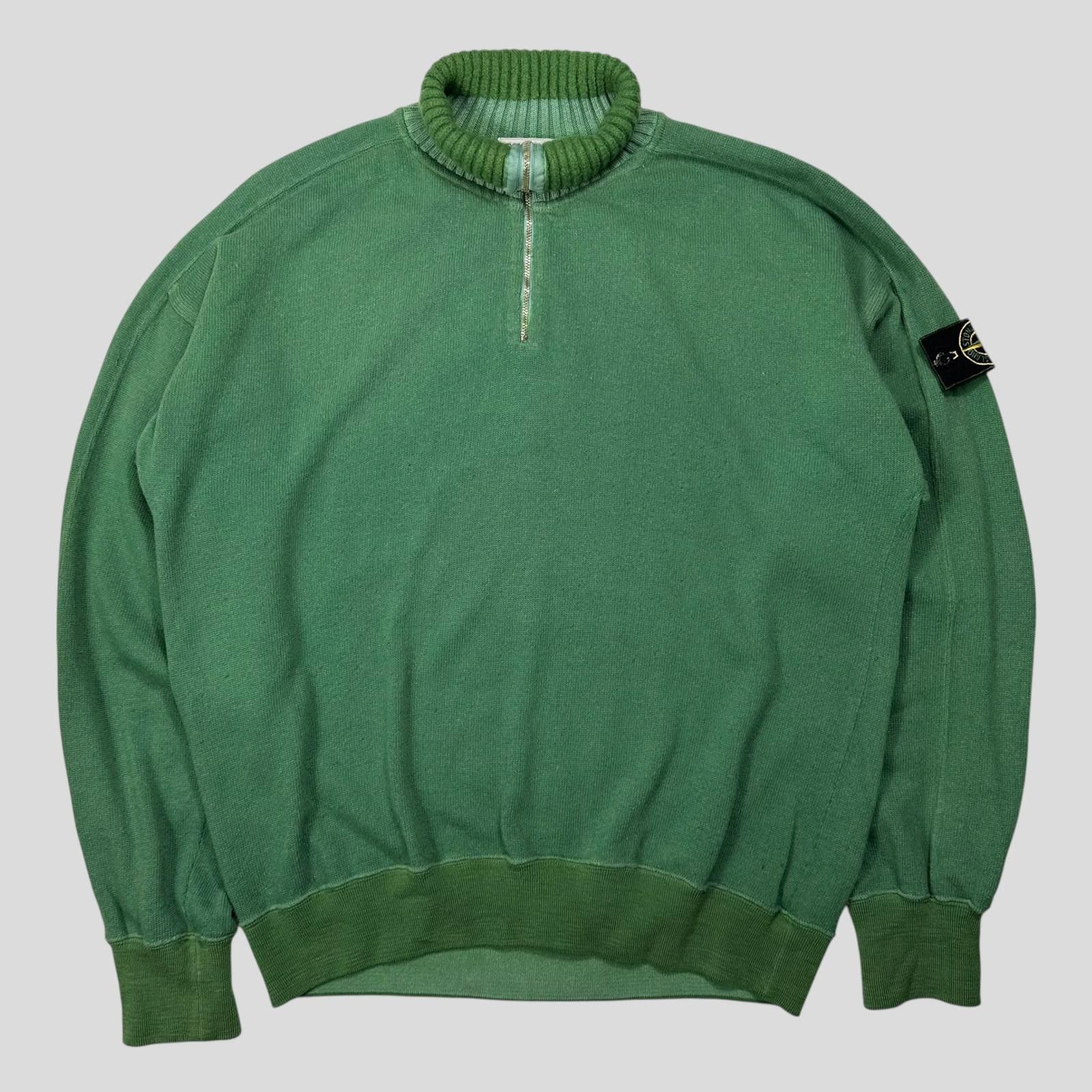 Stone Island Stone Island 1988 Thick 1/4 Zip Two-tone Pullover Knit - L Size US L / EU 52-54 / 3 - 6 Thumbnail