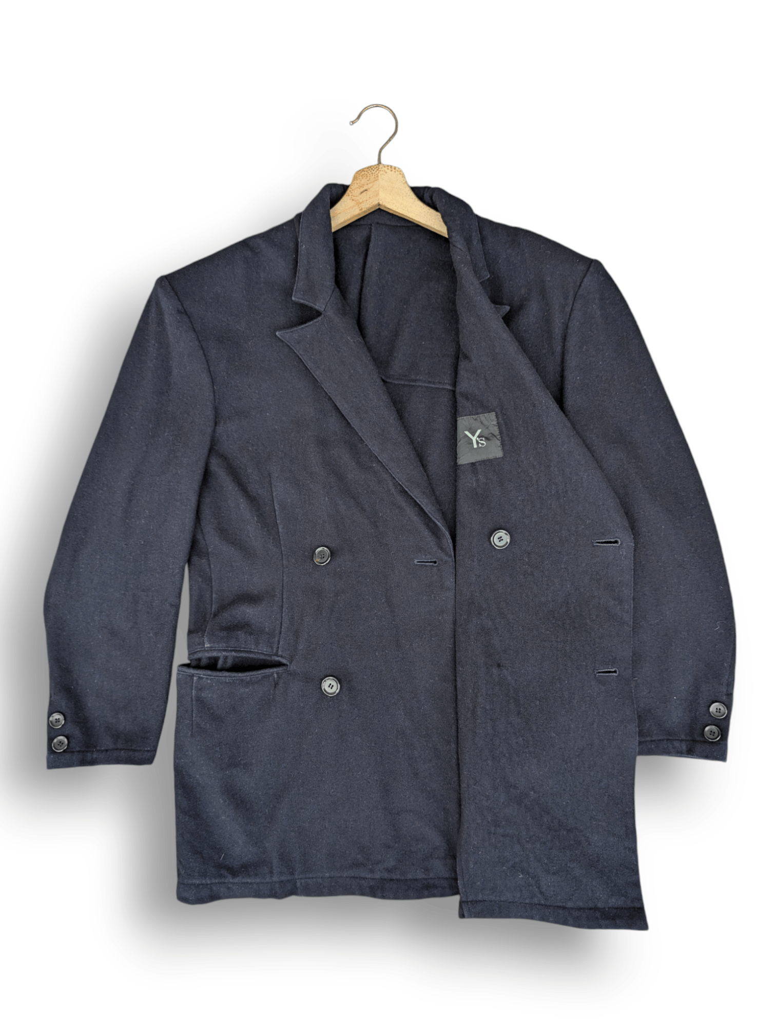 ジャケット・アウター vintage Y's for men wool long coat Y's for men SINGLE LONG JACKET / WOOL / NYLON FLANNEL (BLACK