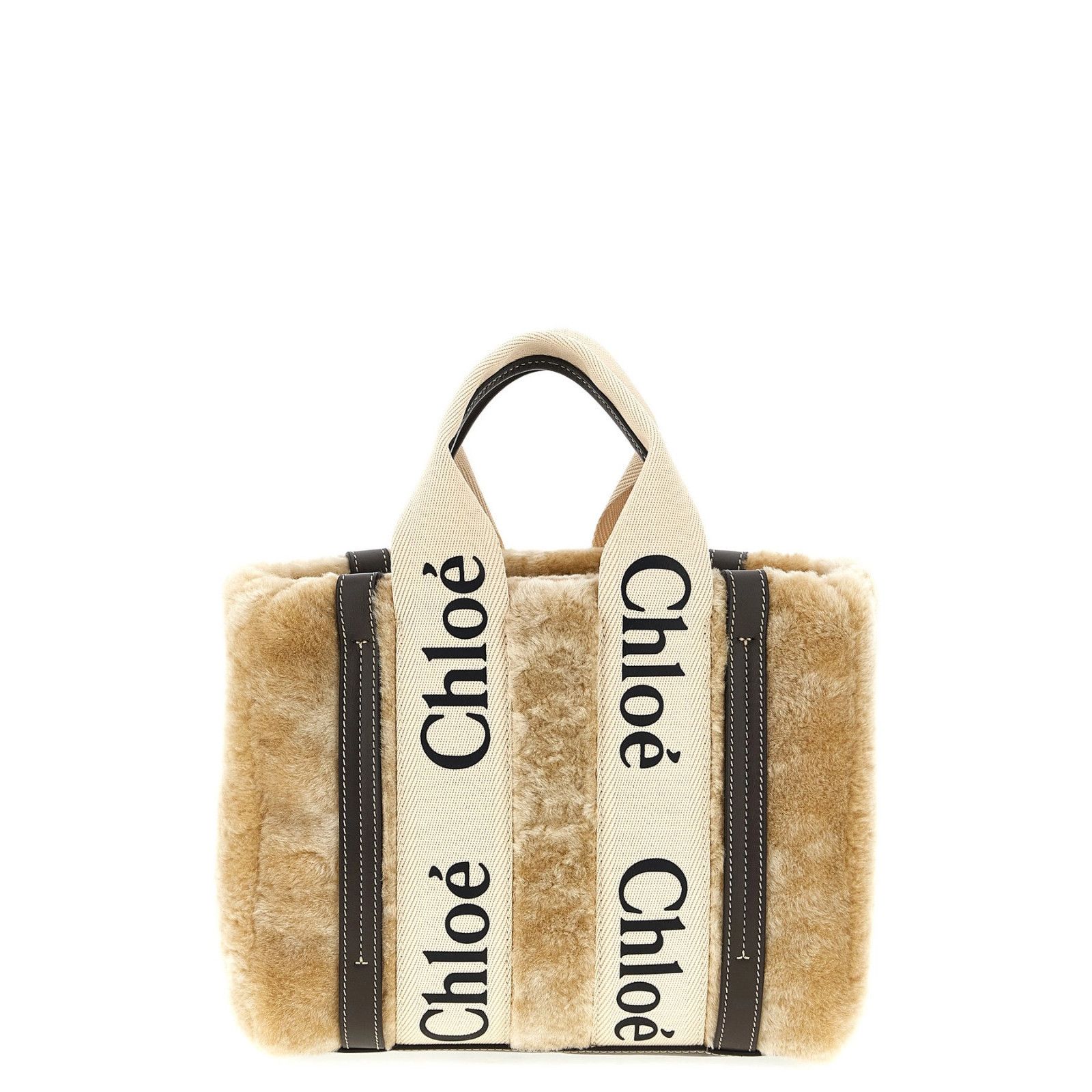 Chloe Small Beige Shearling Top Handle Bag New & Authentic