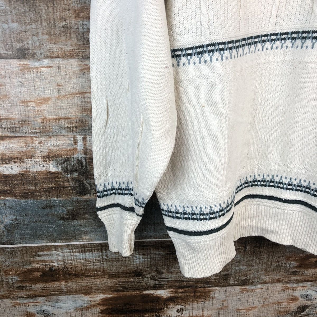 Homespun Knitwear DL Guy vintage japan stripe White sweatshirt Knitwear #C752 Size US M / EU 48-50 / 2 - 15 Thumbnail