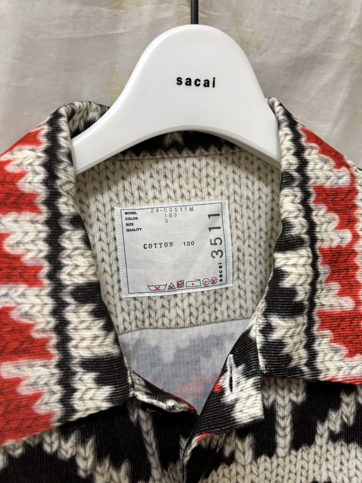 Sacai Sacai Knit Print Button up Shirt Size US L / EU 52-54 / 3 - 3 Thumbnail