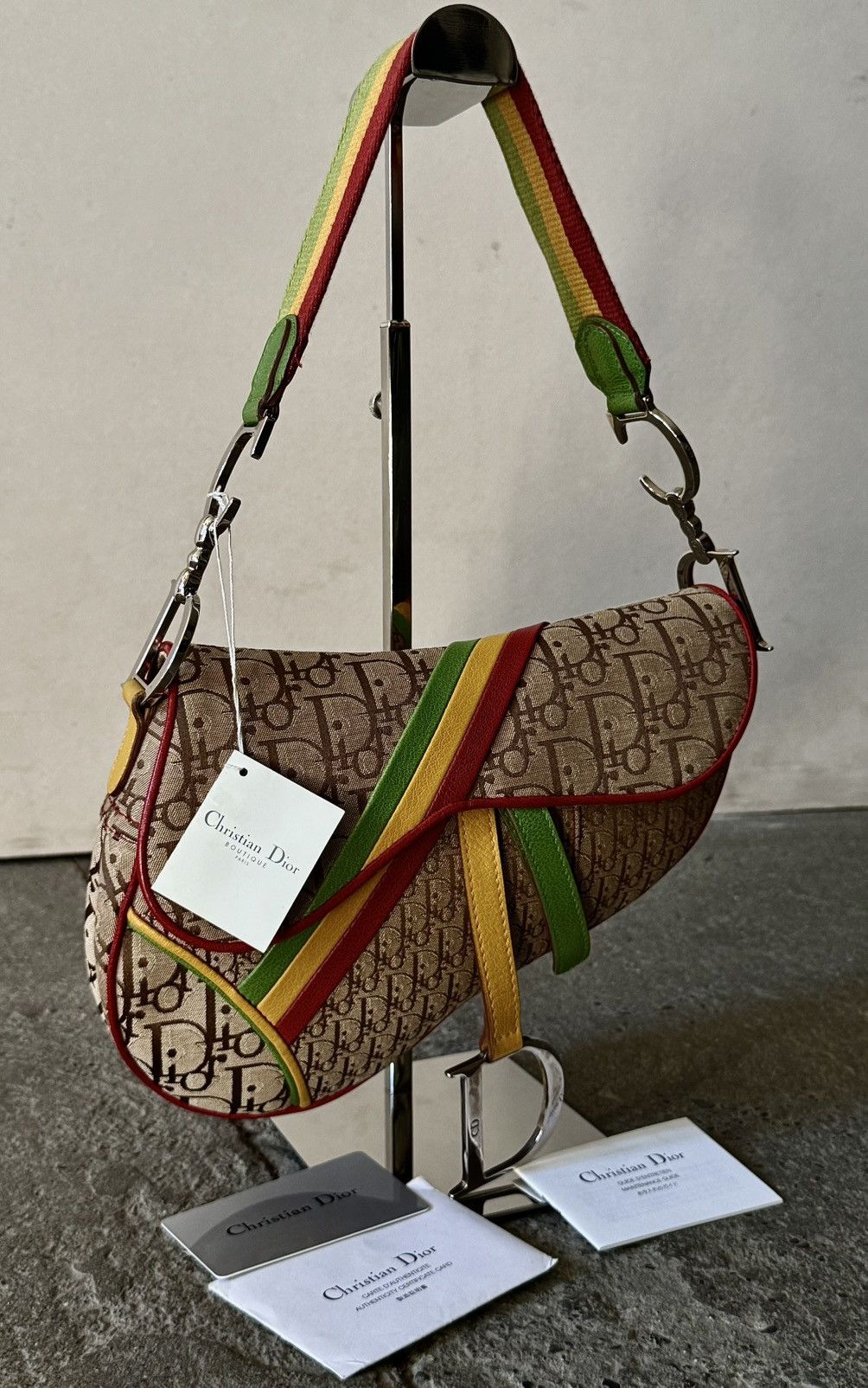 Dior Rare Dior - John Galliano - 2004 - Rasta Saddle Bag Size ONE SIZE - 1 Thumbnail
