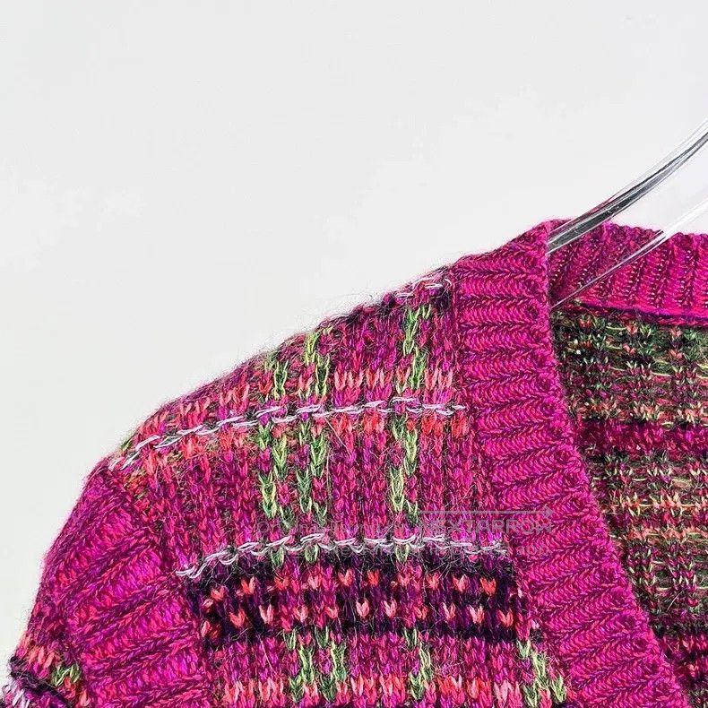 Chanel Chanel 18B purple plaid knitted cardigan coat Size XXS / US 00 / IT 34 - 3 Thumbnail