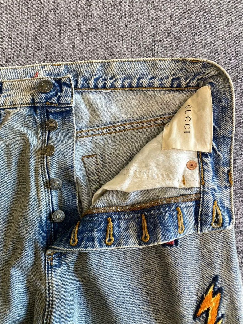 Gucci gucci embroidered denim jeans-2508 Size US 27 - 3 Thumbnail