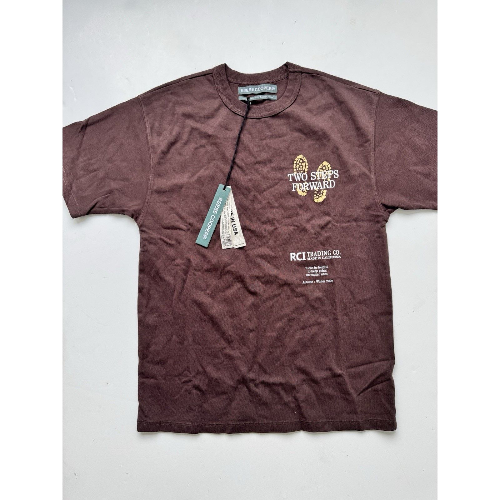 Reese Cooper Reese Cooper Bootprint T-Shirt Medium USA Dark Brown Size US M / EU 48-50 / 2 - 2 Thumbnail
