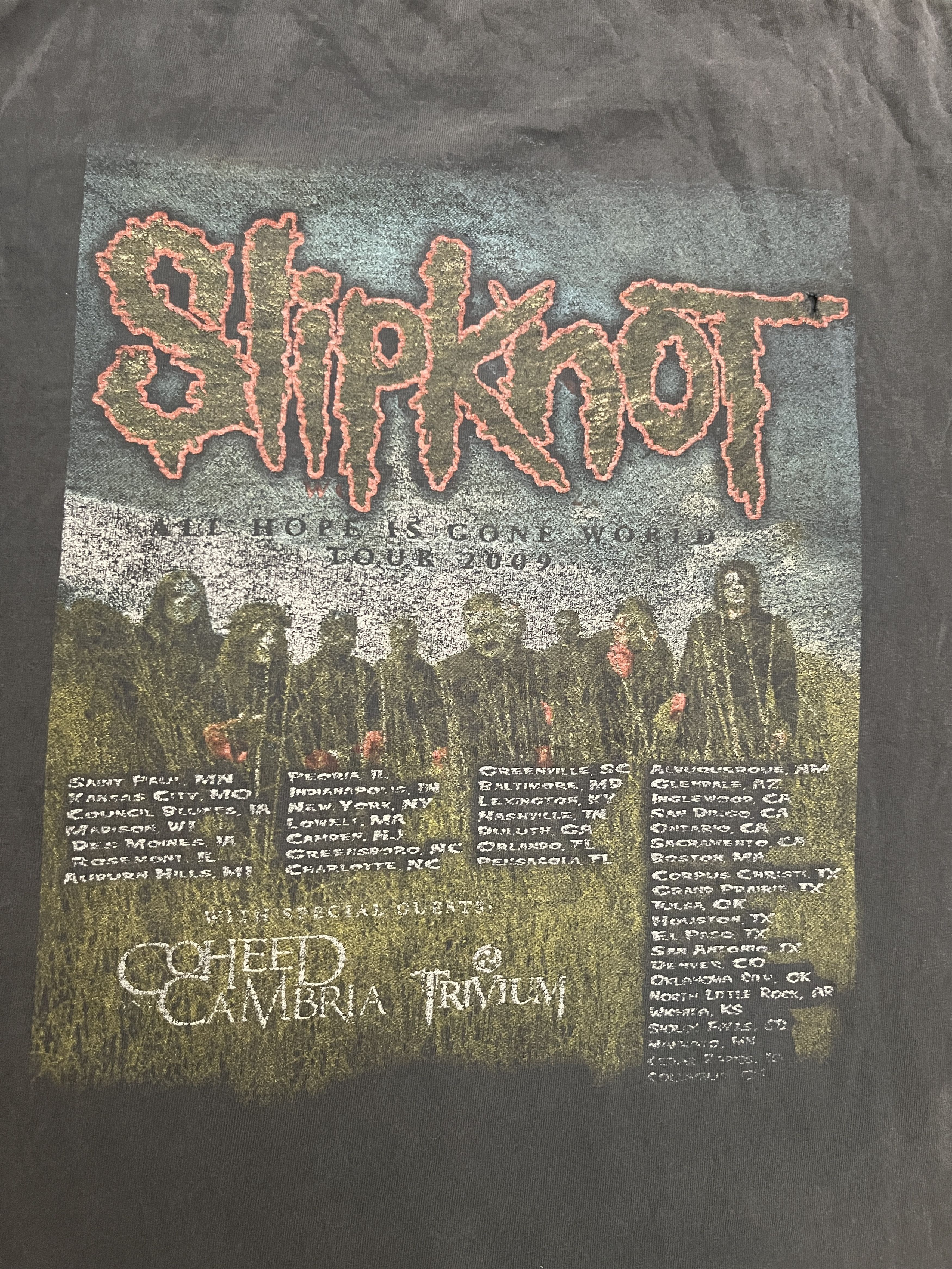 Vintage 2009 Slipknot All Hope Is Gone Tour Shirt Coheed Trivium Size US M / EU 48-50 / 2 - 6 Thumbnail