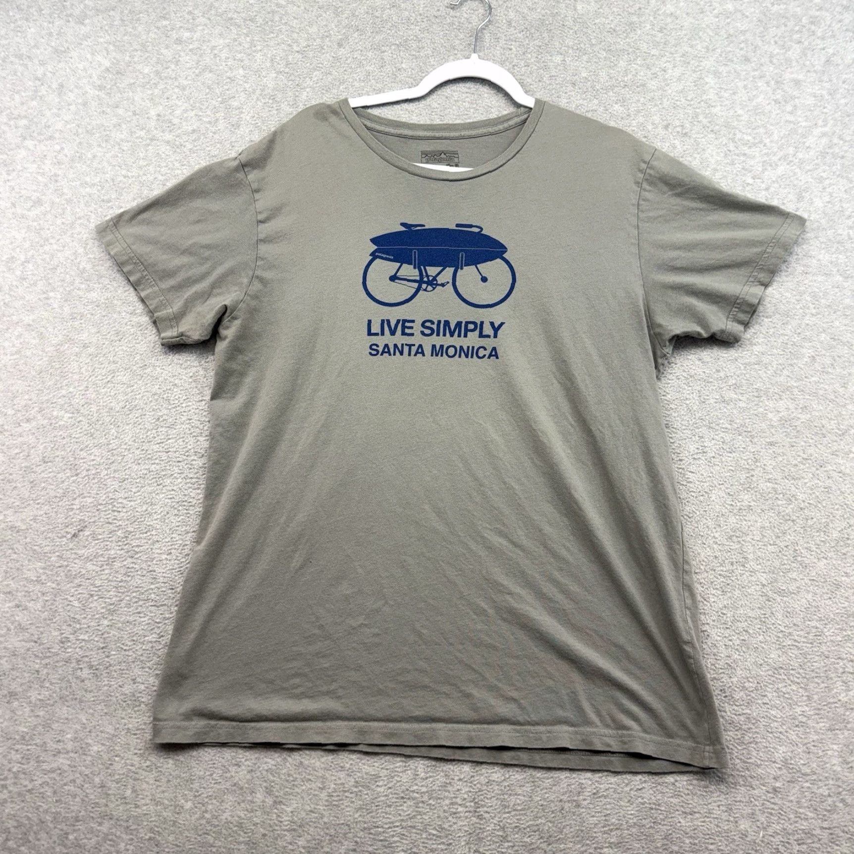 Patagonia VINTAGE Patagonia Live Simply T-Shirt XL Mens Gray Cotton Jersey Logo Short Sleeve Crew Neck 10355 Size US XL / EU 56 / 4 - 2 Thumbnail