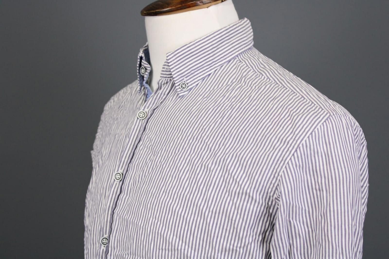 Designer Hackett London Slim Fit Blue Button Down Shirt Size L Size US L / EU 52-54 / 3 - 9 Thumbnail