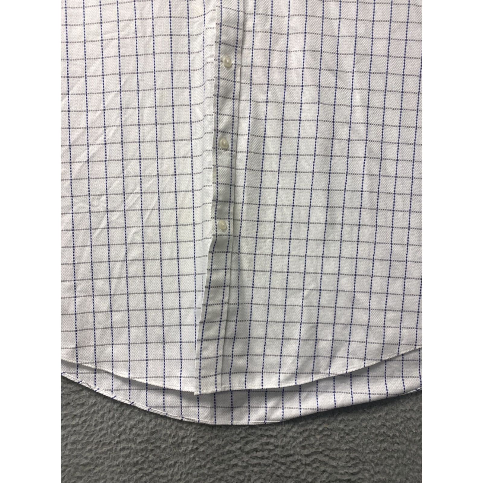 Nordstrom Nordstrom Shirt Mens 17 36 Button-Down Long Sleeve Cream Check /107-10 Classic Casual Men's Button Up Shirt Size US XL / EU 56 / 4 - 2 Thumbnail