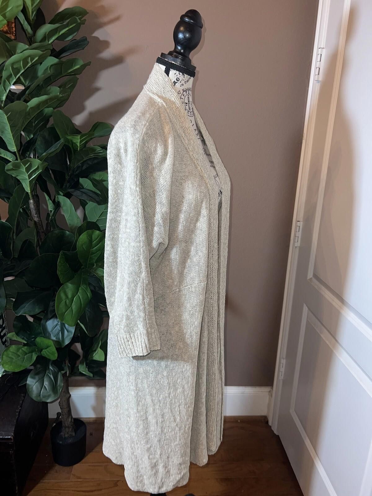 Eileen Fisher Eileen Fisher XL Natural Linen Cardigan Sweater Kimono Size XL / US 12-14 / IT 48-50 - 5 Thumbnail