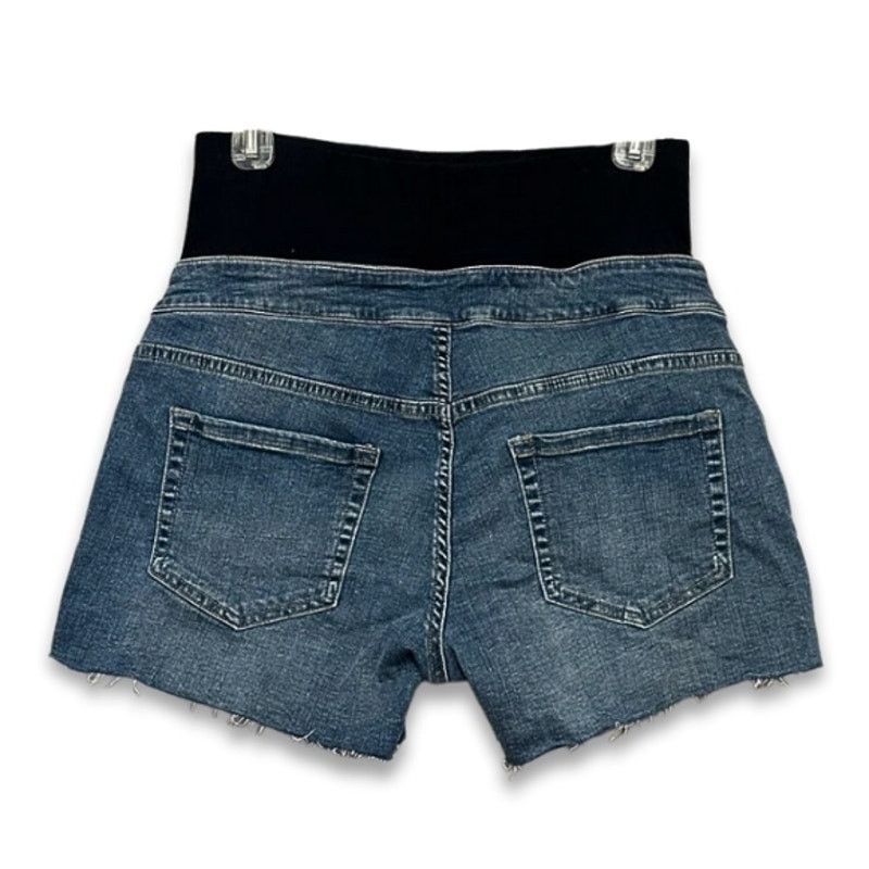 Other Angel Maternity Jean Shorts Pull On Stretch Denim Blue XS Size 33" - 4 Thumbnail