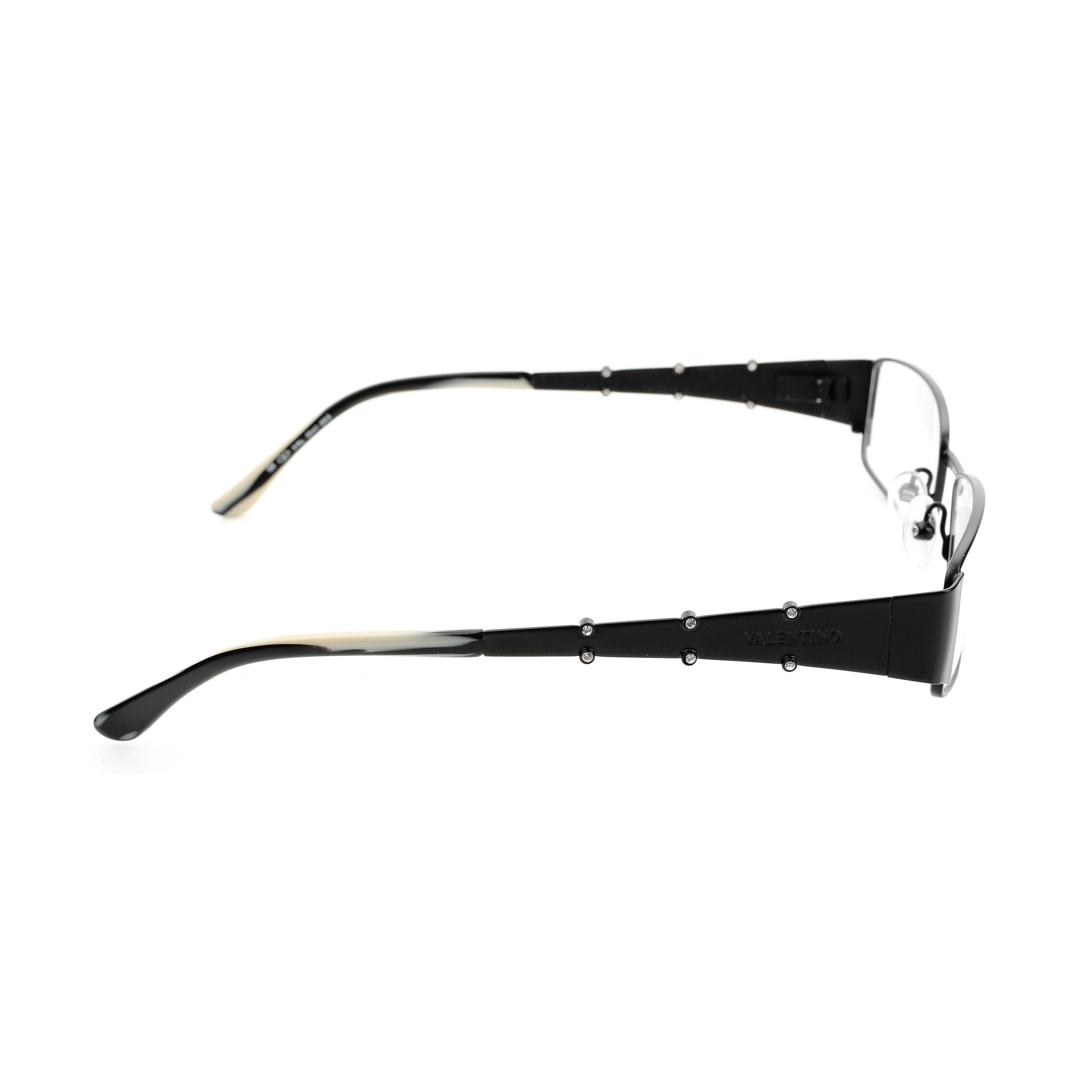 Valentino Valentino '90s Black & White Crystals Metal Glasses Size ONE SIZE - 1 Thumbnail