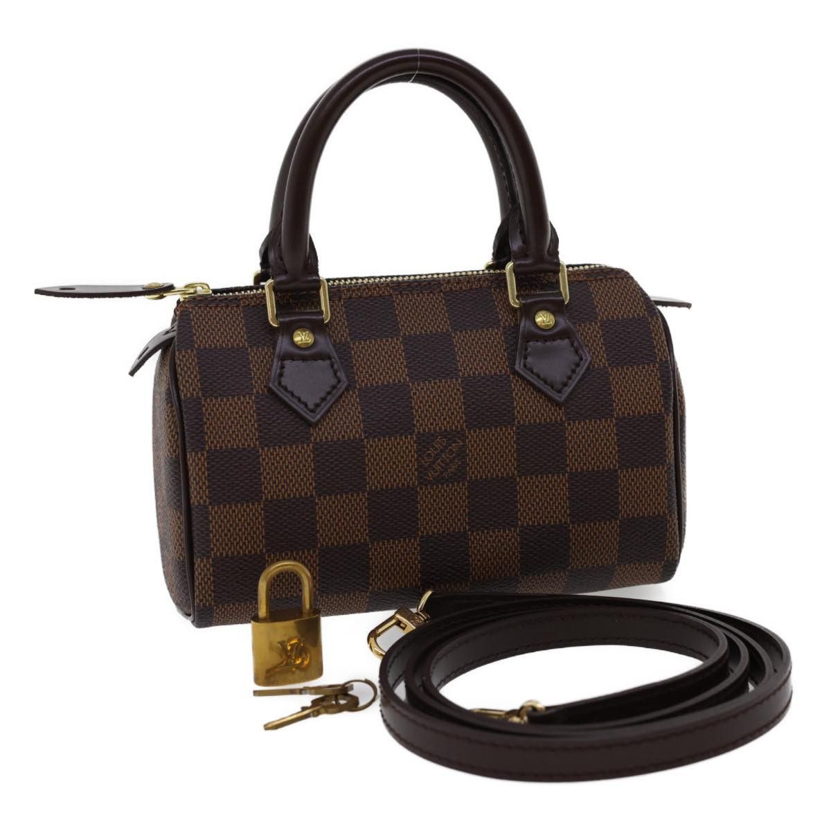 Louis Vuitton LOUIS VUITTON Damier Ebene Mini Speedy Hand Bag M41534 Size ONE SIZE - 1 Thumbnail