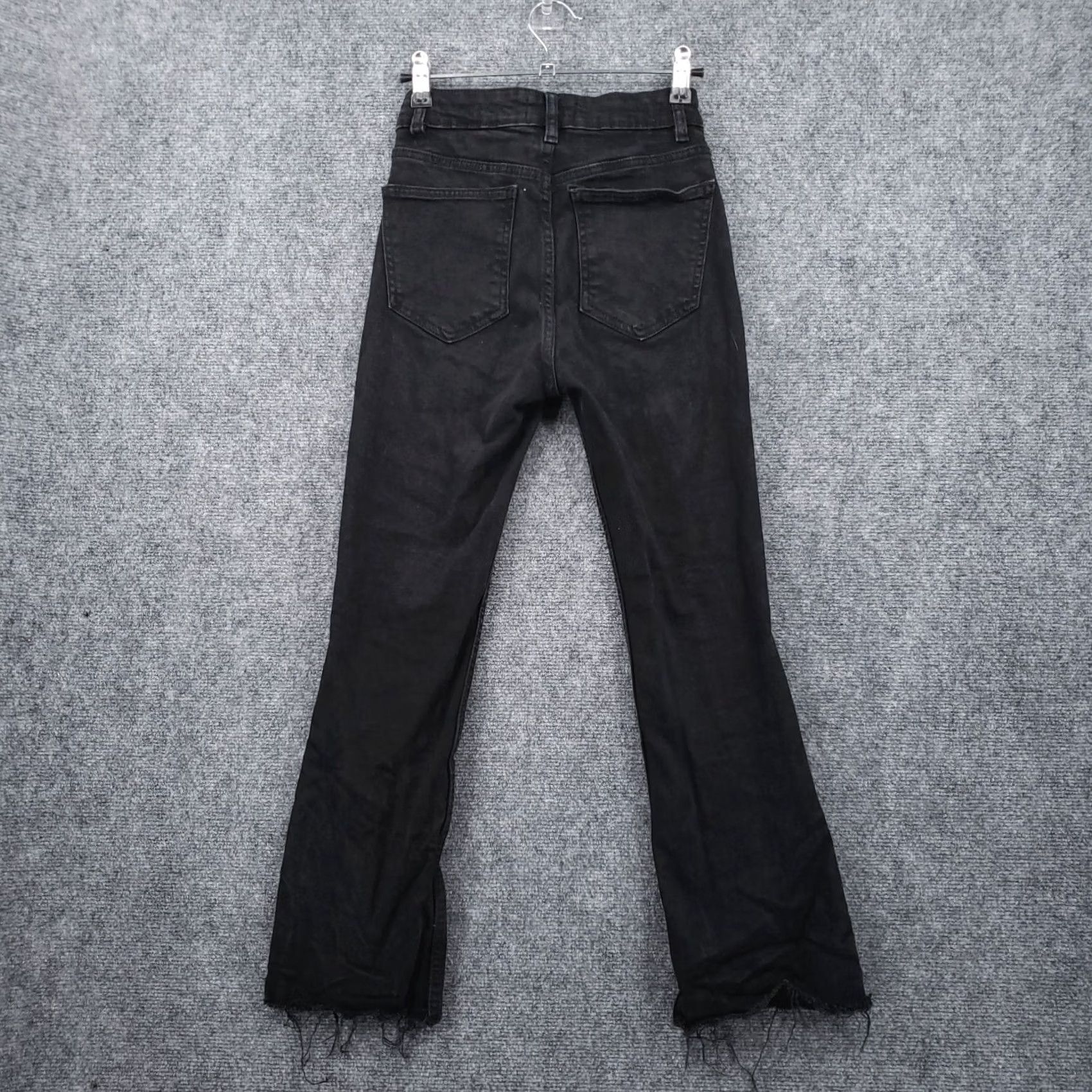Zara Zara Jeans Womens 4 Mid-Rise Straight Distressed Hem 5-Pocket Dark Black Denim Size 27" / US 4 / IT 40 - 2 Thumbnail