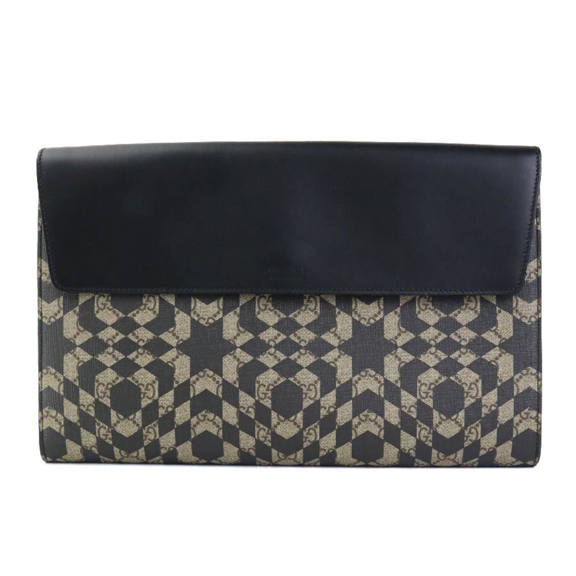 Gucci GUCCI Clutch Bag GG Supreme Leather Brown Black Men's 406725 e59272k Size ONE SIZE - 1 Thumbnail