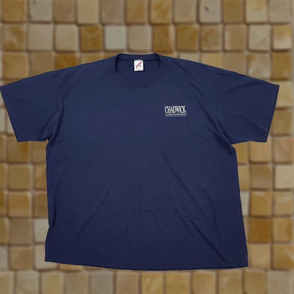 Jerzees Vintage 90s Chadwick University Faded Blue 2XL Distressed College T Shirt Mens Vintage 90s Size US XXL / EU 58 / 5 - 1 Thumbnail