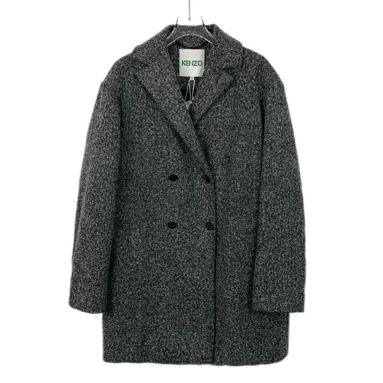 Kenzo KENZO Dark grey wool lapel double-breasted coat Size XS / US 0-2 / IT 36-38 - 1 Thumbnail