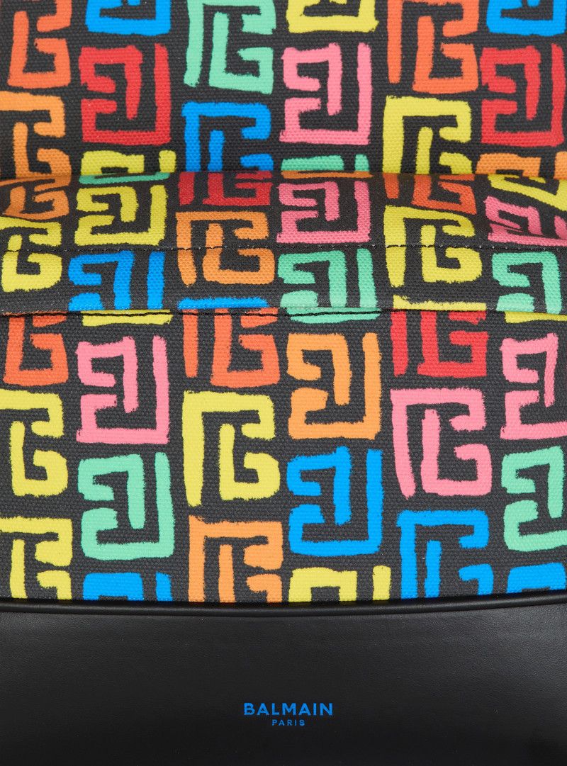 Balmain o1s1wg111225 Size:OS/Labyrinth Canvas Backpack in Multicolor Size ONE SIZE - 4 Thumbnail