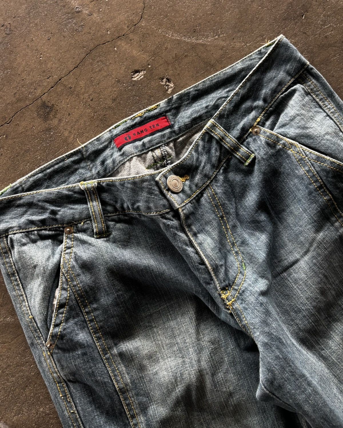 Japanese Brand Hangten Cargo Flared Denim Pants Size US 30 / EU 46 - 2 Thumbnail