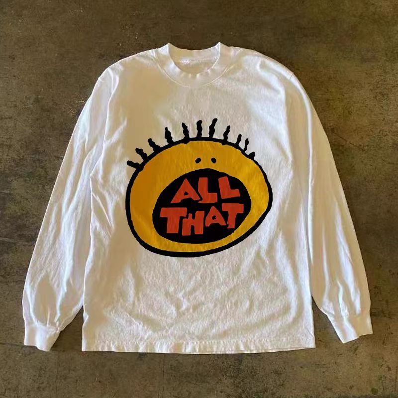 Japanese Brand × Vintage White retro fun cartoon print long sleeve tee Size US L / EU 52-54 / 3 - 1 Thumbnail