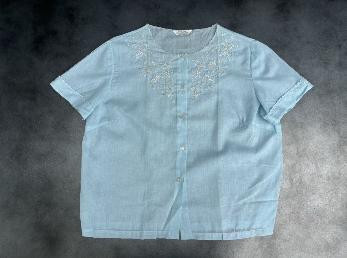 Vintage True Vintage Sheer Lace Night Shirt See Through Embroidered Size M / US 6-8 / IT 42-44 - 12 Thumbnail