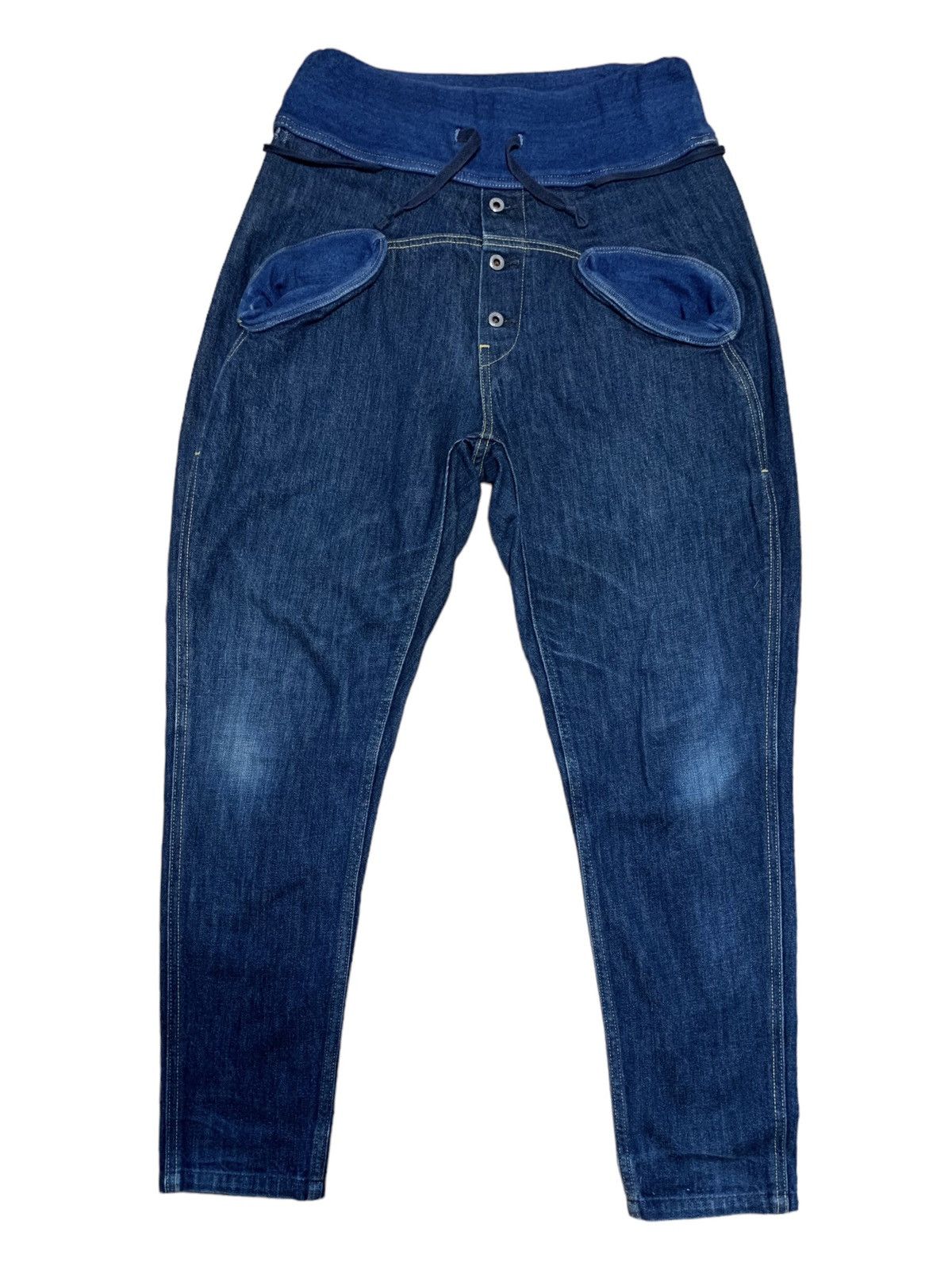 パンツ KAPITAL Indigo Sarouel Denim KAPITAL 12oz Denim Sarouel Nouvelle Pants in Blue | SVD UAE