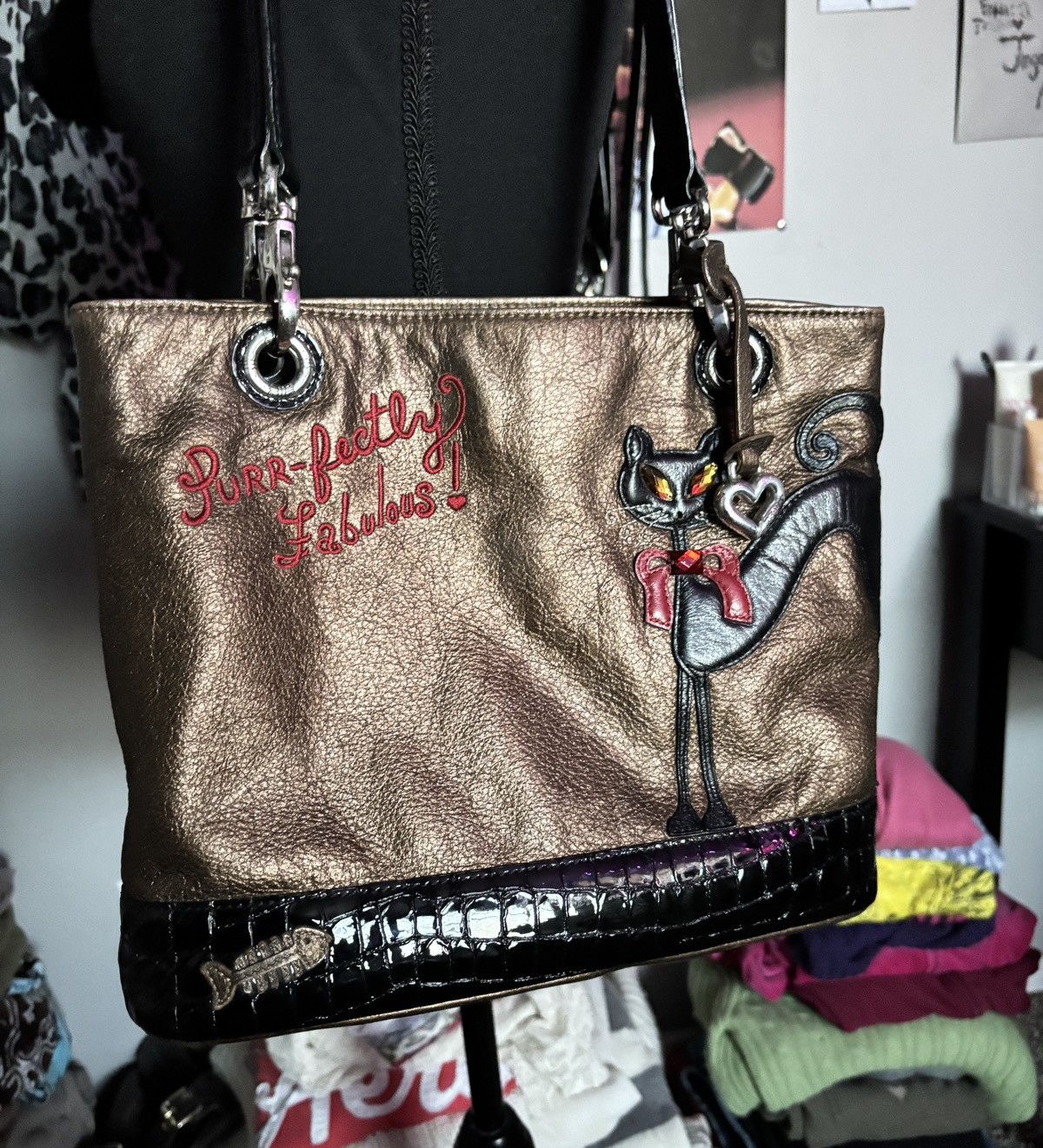 Brighton Brighton Cat Embroidered Tote Shoulder Bag Size ONE SIZE - 1 Thumbnail