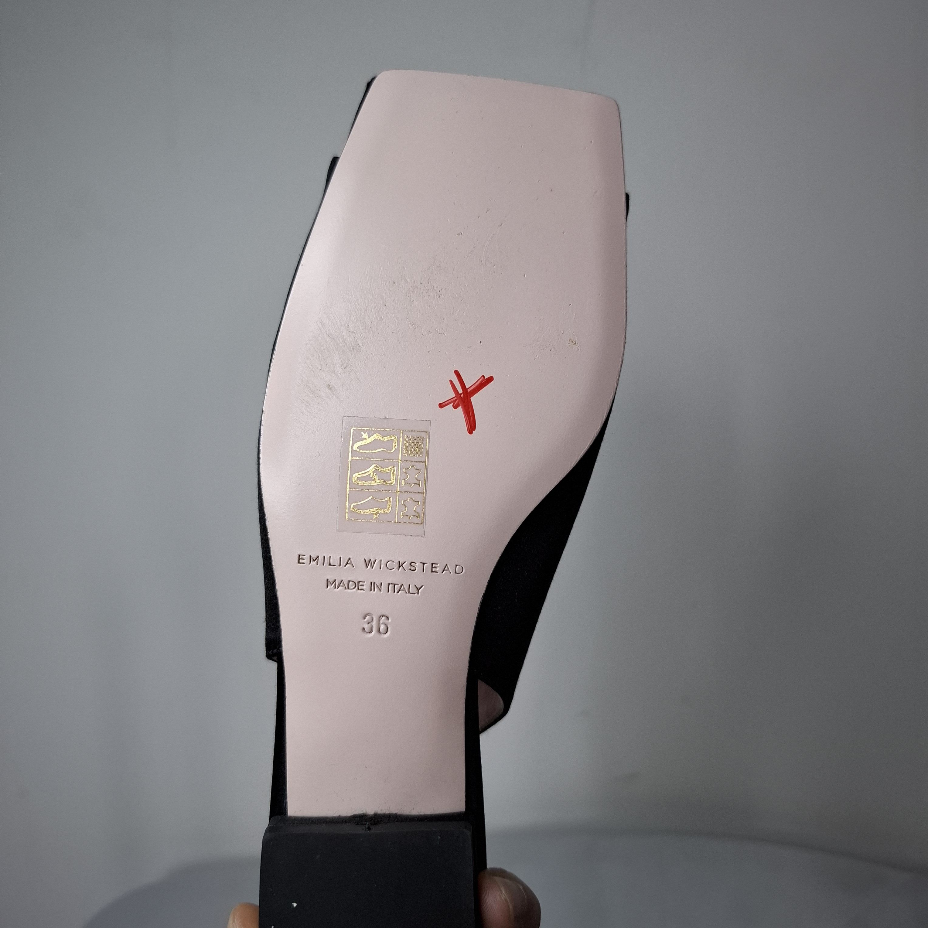 Emilia Wickstead Emilia Wickstead Sabine Open Toe Black Slingback Flats Size US 5.5 / IT 35.5 - 9 Thumbnail