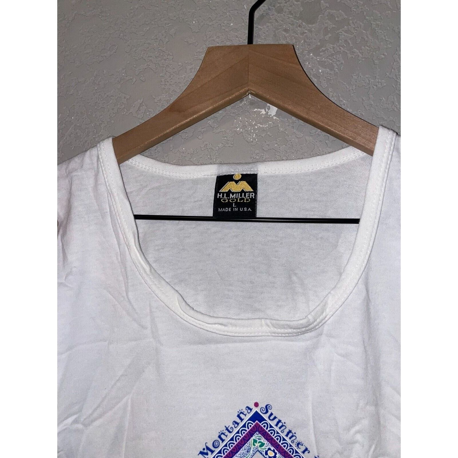 Vintage Womens Vintage Summer White Shirt Montana Tee Top 90s Large Size L / US 10 / IT 46 - 7 Thumbnail