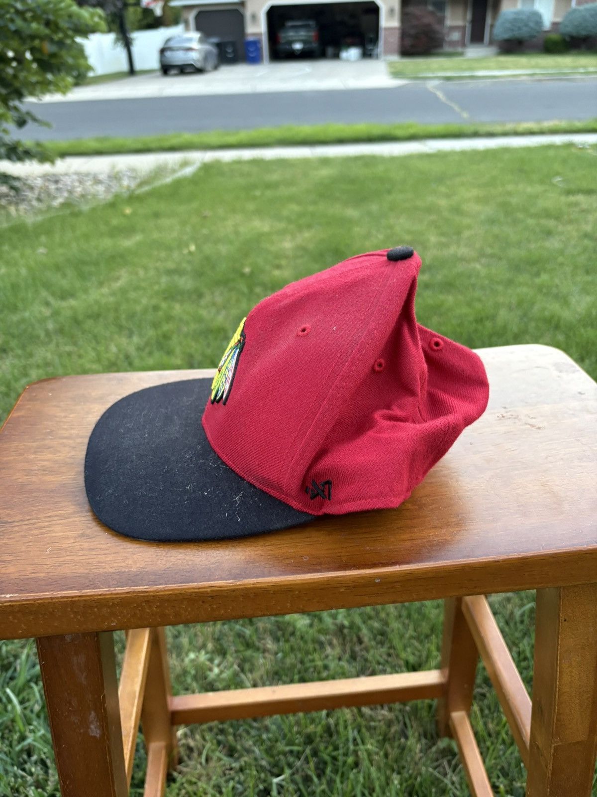 47 Brand Chicago Blackhawks NHL ’47 Snapback Hat Red Black Vintage Size ONE SIZE - 9 Thumbnail