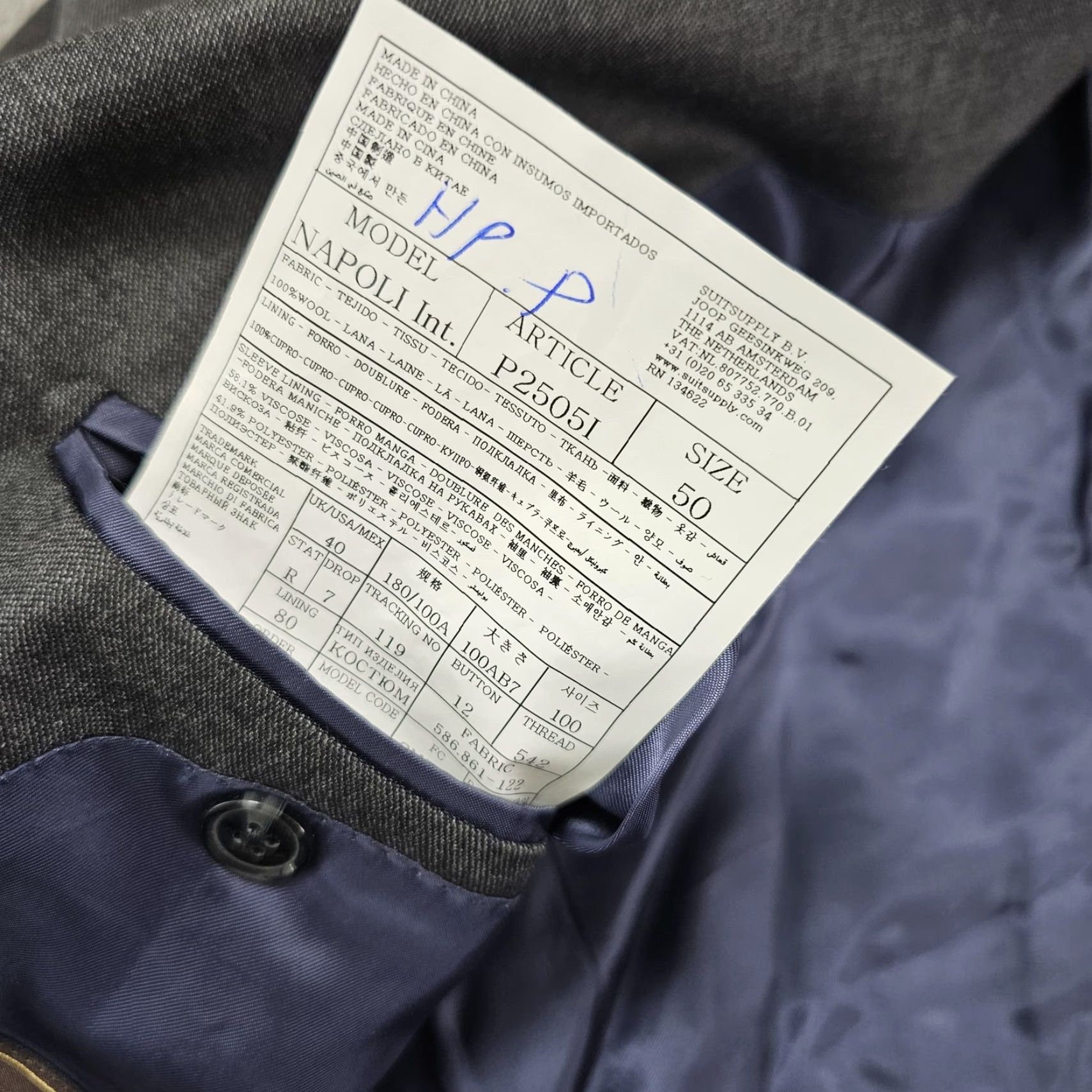 Suitsupply Suitsupply Blazer Mens 50 Gray Wool Napoli Perennial Vitale Barberis Classic Jacket Size 40R - 7 Thumbnail