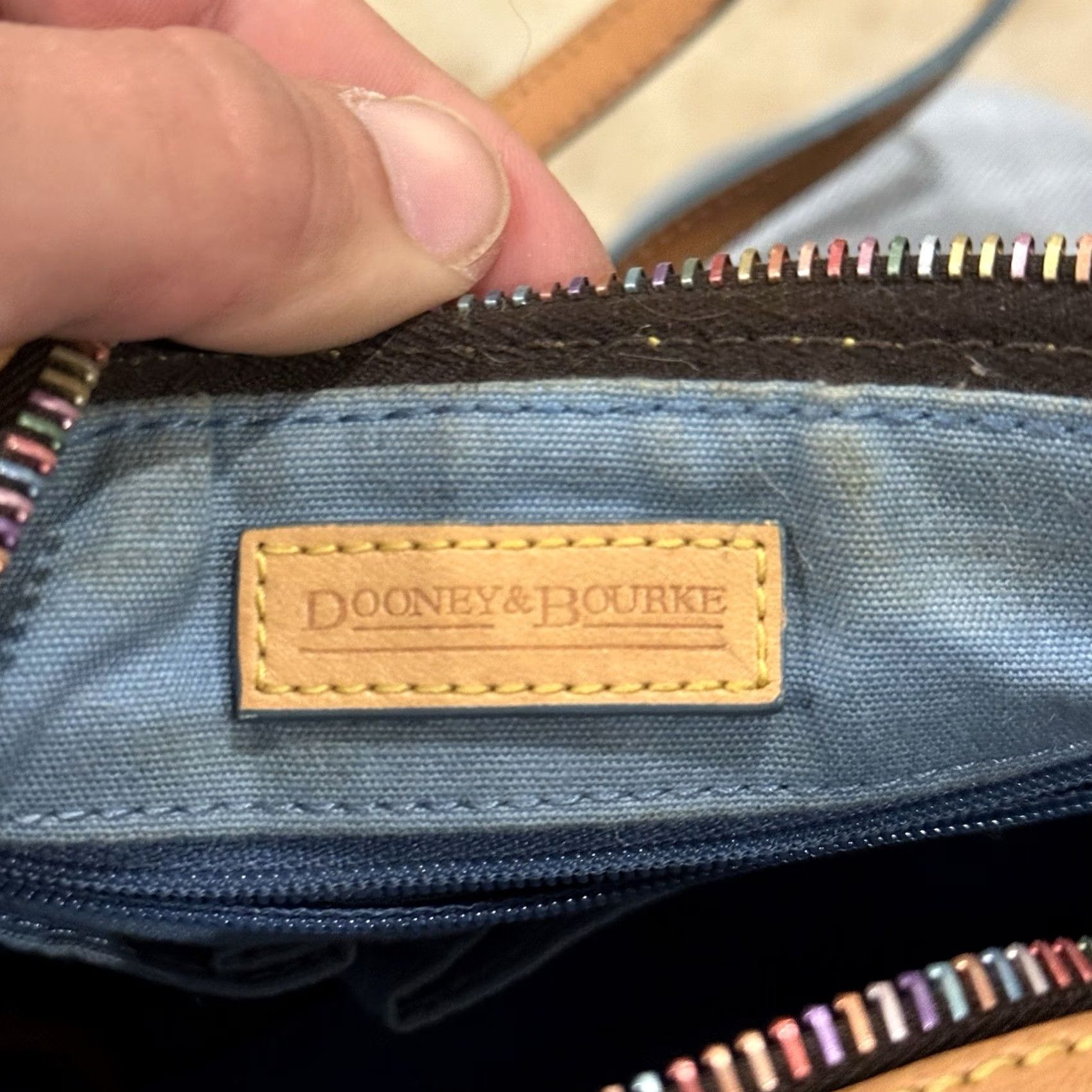 Dooney & Bourke VINTAGE Dooney & Bourke Barrel Bag Handbag Rainbow Signature DB Coated PVC Black Y2K Bag Shoulder Bag Womens Small Adjustable Strap Size S / US 4 / IT 40 - 4 Thumbnail