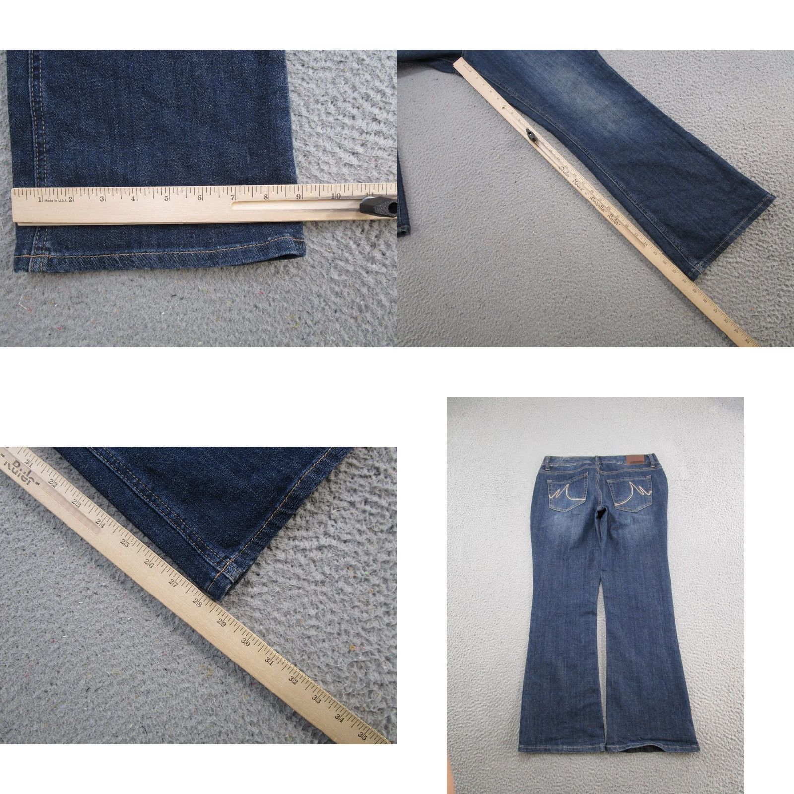 Vintage Maurices Womens Bootcut Dark Wash Stretch Blue Denim Jeans Size 7/8 X Short - Good Used Condition Size 30" / US 8 / IT 44 - 8 Thumbnail
